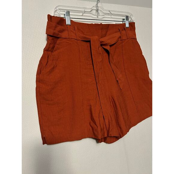 Maurices Shorts Burnt Orange Belted Elastic Waist 4" High Rise Shorts NWT Large - Picture 3 of 10